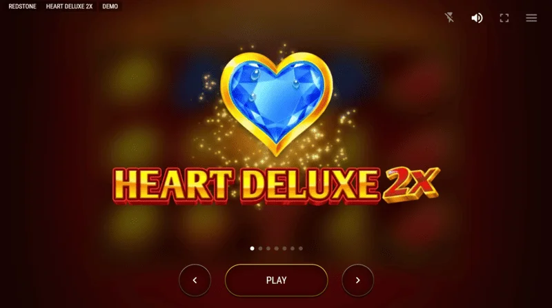 Heart Deluxe 2x - মেইন মেনু এবং স্লটের স্টার্টিং স্ক্রিন