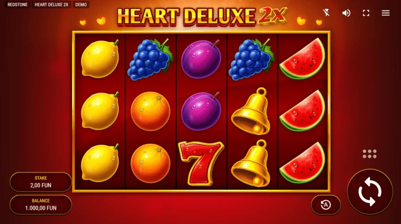 Heart Deluxe 2x - 5×3 রিল সহ গেম স্ক্রিন
