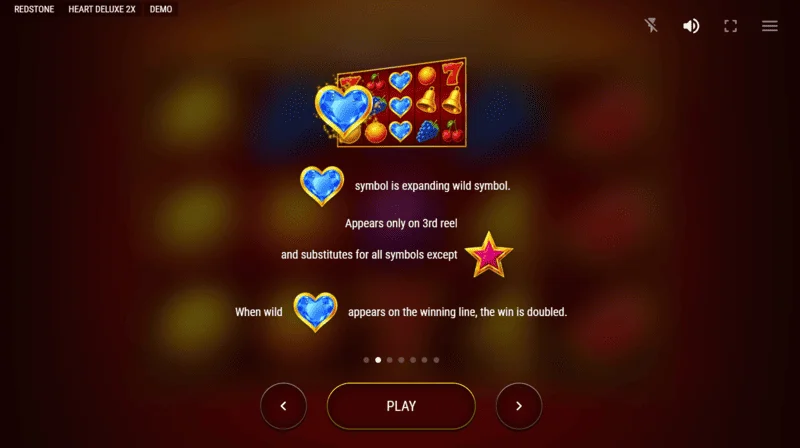 Heart Deluxe 2x - প্রতীক সেট: সেভেন, বেল, ফল